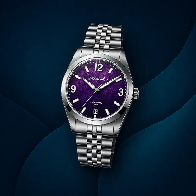 Addiesdive AD2547 dial morado ahumado