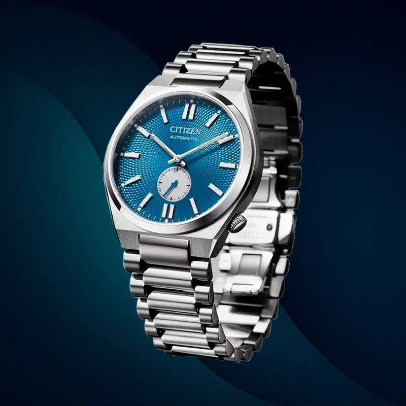 Citizen Tsuyosa Small Second dial guilloché azul