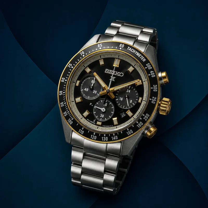 Seiko Prospex Speedtimer dial negro y dorado